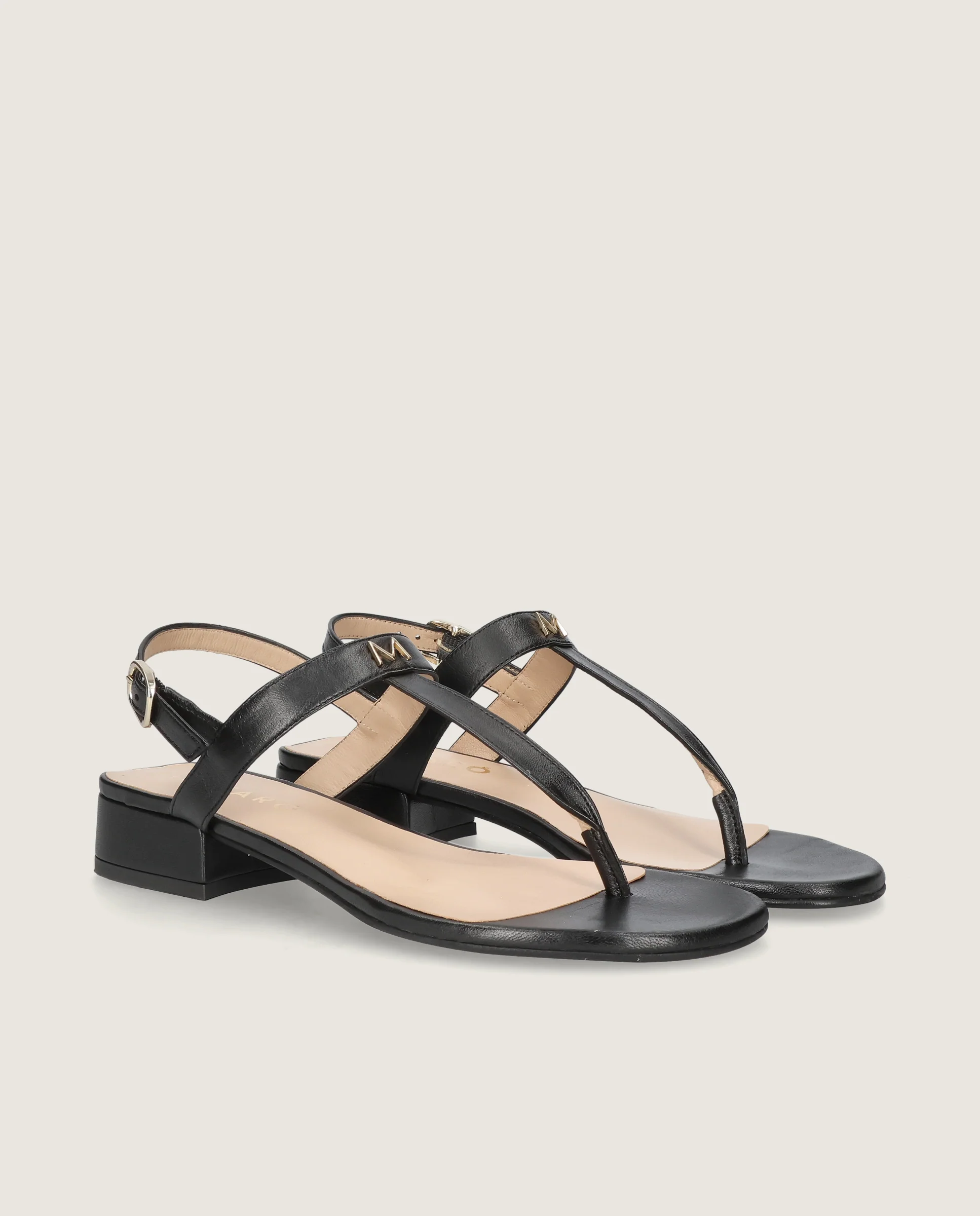 Sandalias Amelie Negros Piel