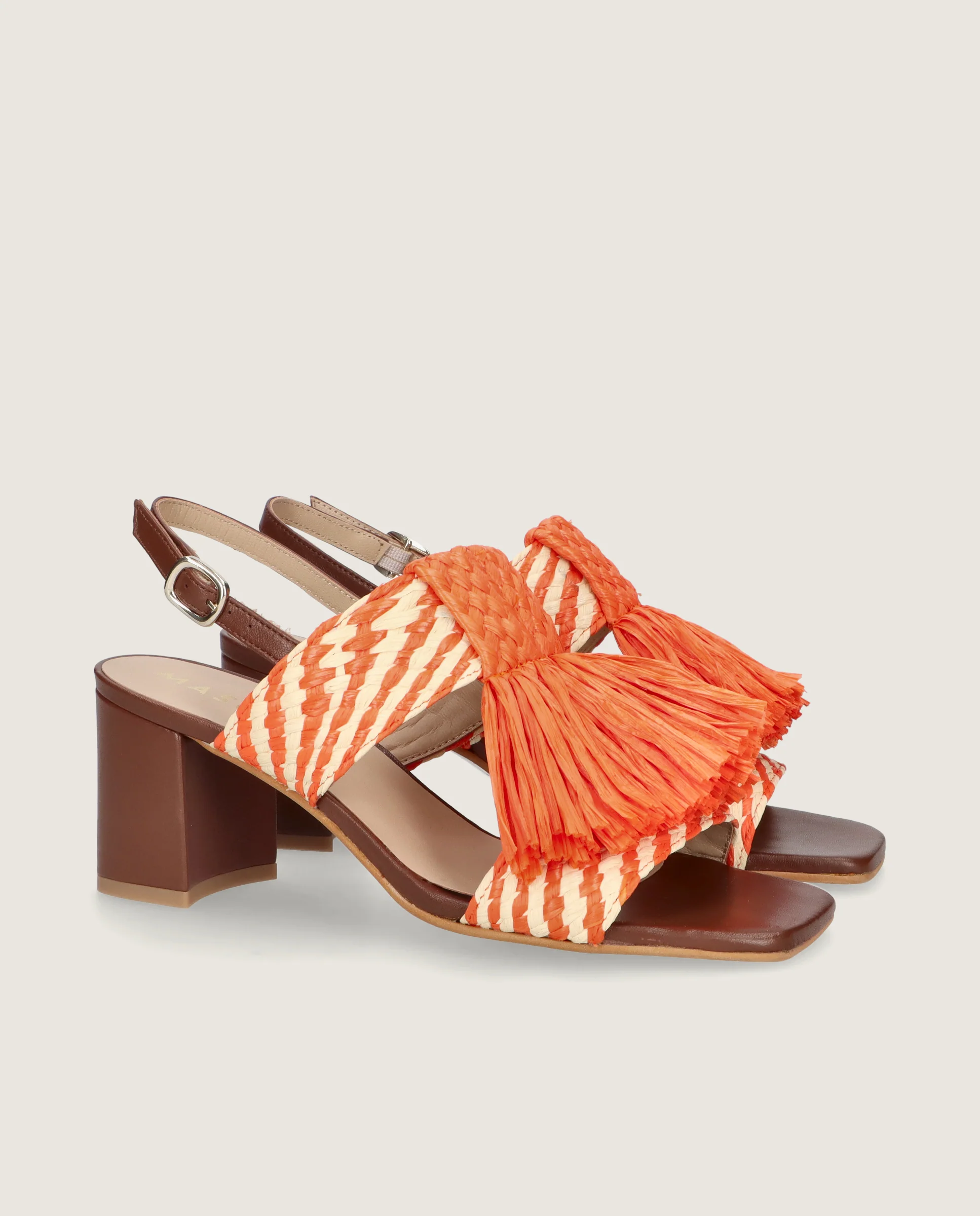 Sandalias Annie Naranjas Tejidos