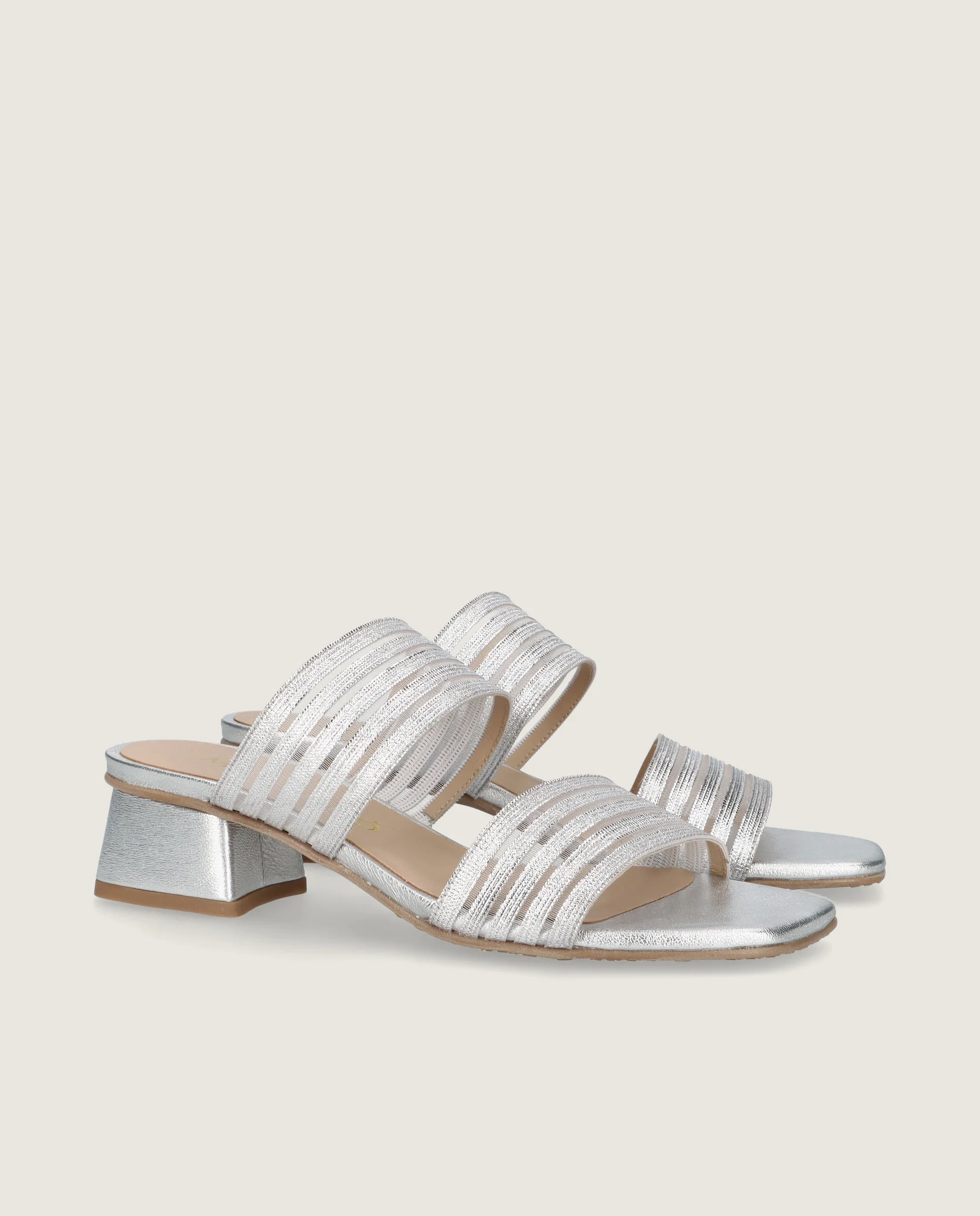 Sandalias Cannes Plateados Tejidos