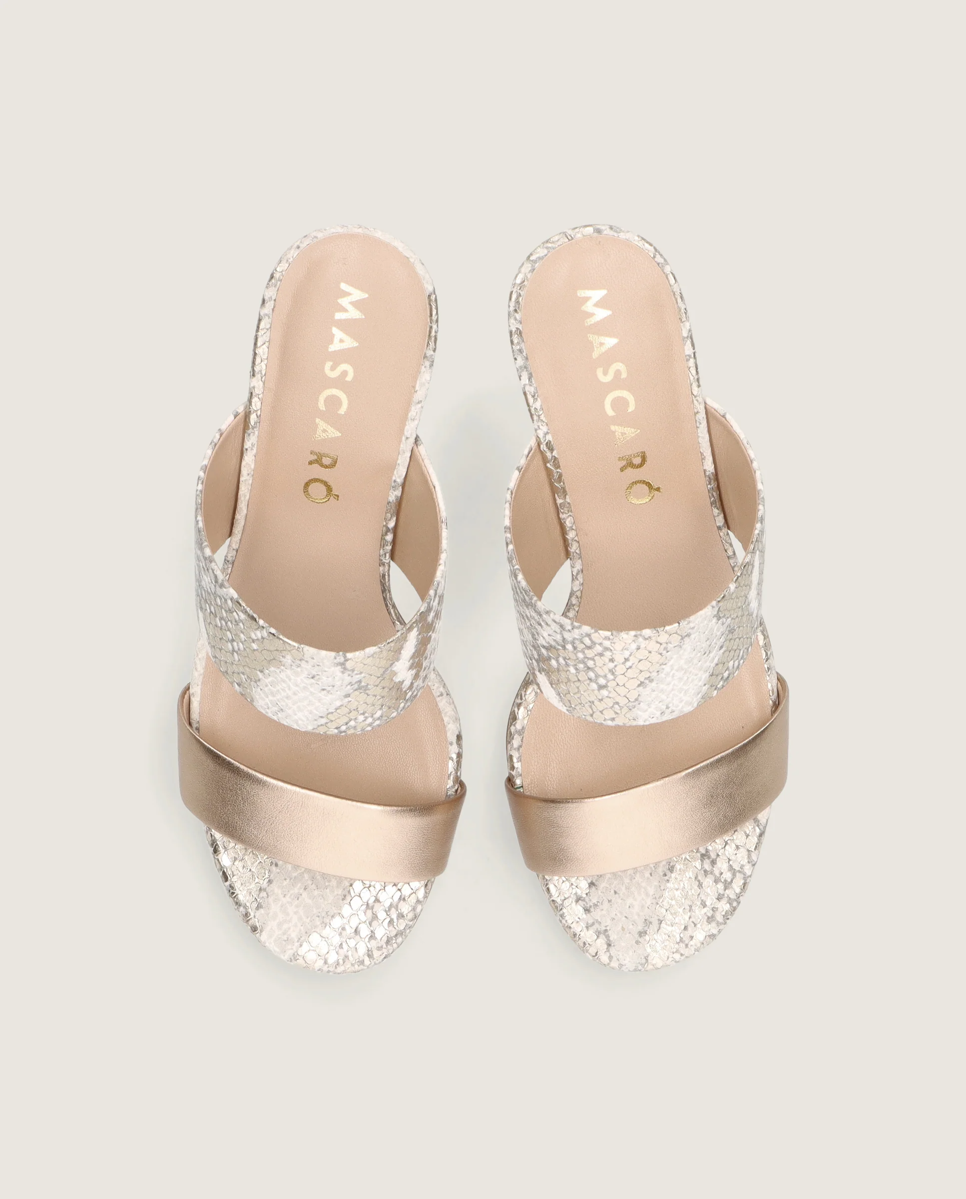 Sandalias Clarice Dorados Pieles estampadas - Image 2