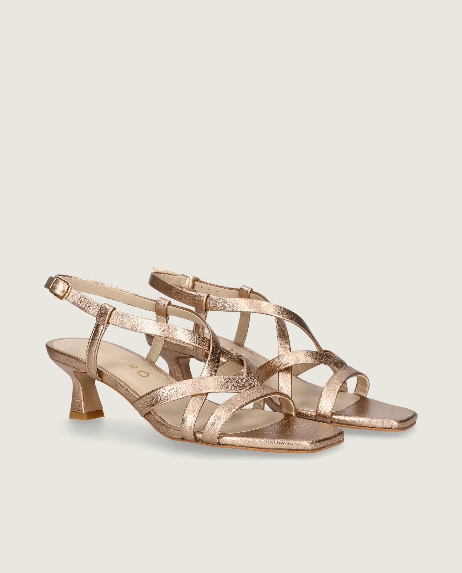 Sandalias Mandy Dorados Pieles metalizadas