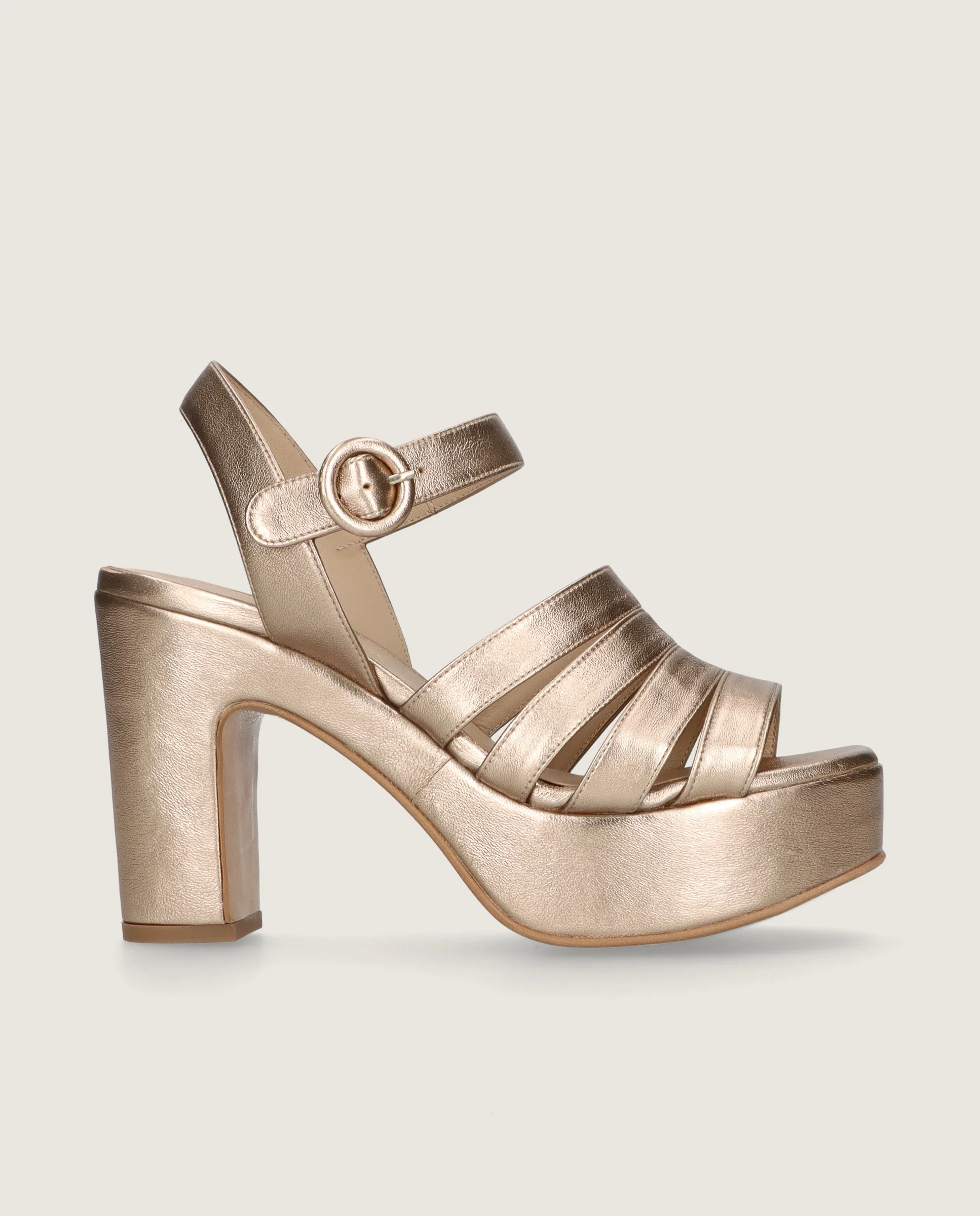 Sandalias Ruth Dorados Pieles metalizadas - Image 3