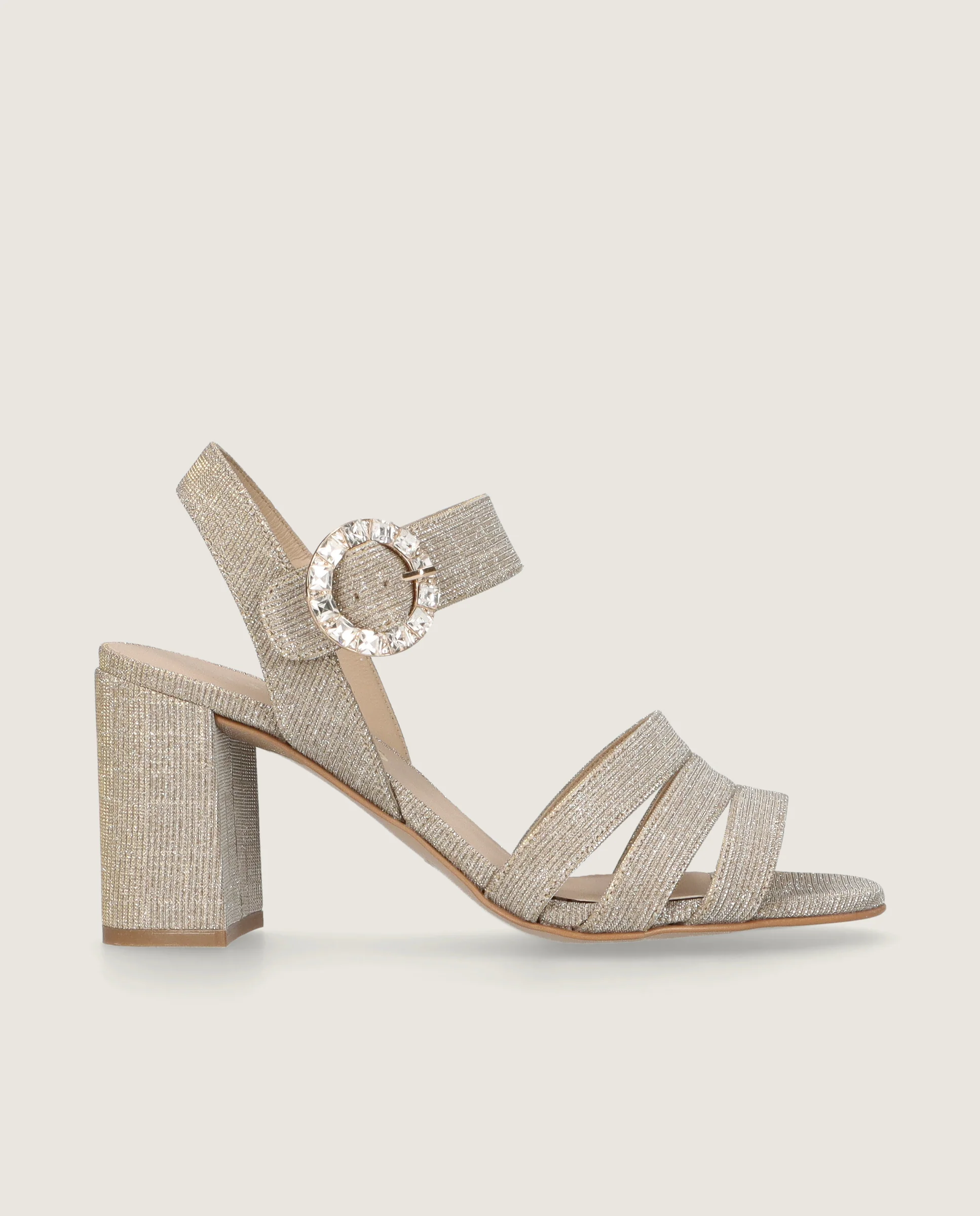 Sandalias Ruth Plateados Tejidos metalizados - Image 3